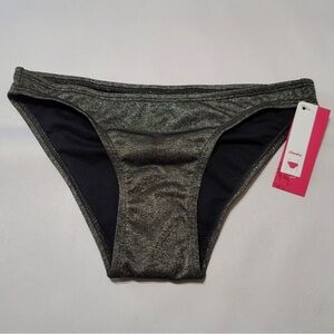 Xhilaration Swim | Black Metallic Bikini Print Bottom